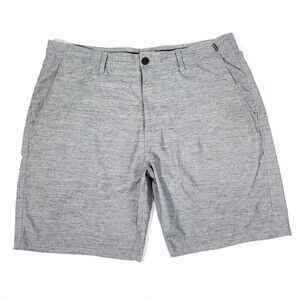 Hurley Nike DRI-FIT Wicking Casual Chino Shorts Men 36 Heathered Gray Streetwear
